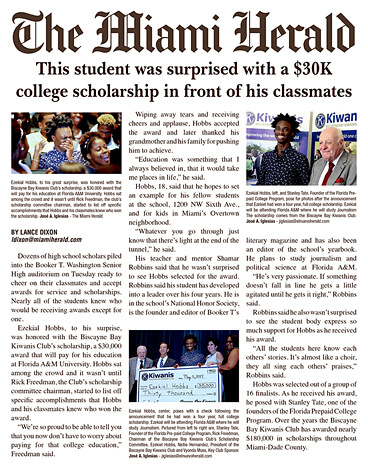 Ezekial Hobbs Surprises Student with 30k Scholarship
